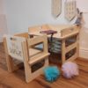 Schreibtische für Kinder, Schreibtische im Montessori-Stil, ein Schreibtisch mit einem Stuhl für ein Kind, 2-in-1-Schreibtisch, 1