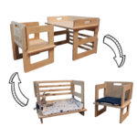 Schreibtische für Kinder, Schreibtische im Montessori-Stil, ein Schreibtisch mit einem Stuhl für ein Kind, 2-in-1-Schreibtisch, 3