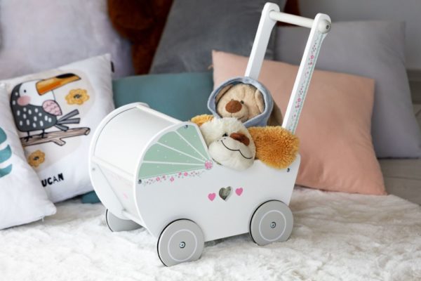 Kinderwagen aus Holz für ein Baby, Kinderwagen aus Holz für Puppen, Kinderwagen aus Holz, Kinderwagen aus Holz für Puppen, Lauflernhilfe aus Holz, Spielzeug für ein Kind, Geschenk für ein Kind, 5