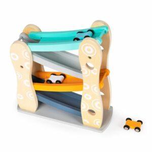Rampe-Racer-Autorennbahn-Geschenk-für-Jungen-Autos-die-Rutsche-Holzspielzeug