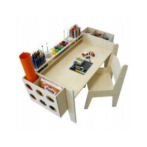 Verstellbarer Kindertisch Set, Kindermöbel Holz Natur, Kinderstuhl und Tisch Set, Kinder Basteltisch mit Boxen, Montessori Möbel Kinderzimmer, Kreativtisch Kinder mit Stuhl, Kindertisch Höhenverstellbar, Kindertisch mit Ablagefächern, Kinder Mal- und Basteltisch, Möbelset für Kleinkinder, Kindermöbel Ergonomisch Holz, Aufbewahrungsboxen Kinder, Kinder Holztisch mit Stuhl